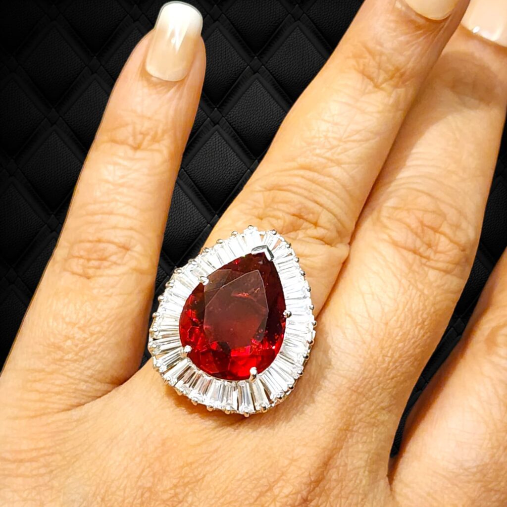 Royal ruby with baguette ring