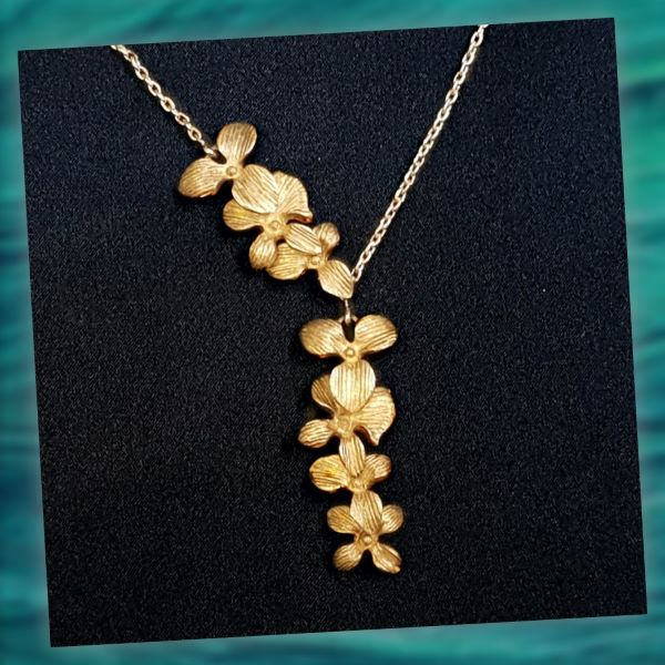 Abstract Gold Plated Leaf Pendant