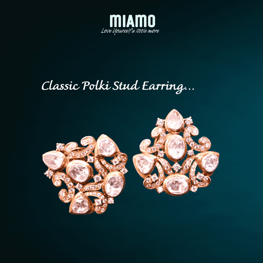 Classic Polki Stud Earrings -  Miamo Jewels