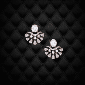 Half Floral Solitaire Stud Earring