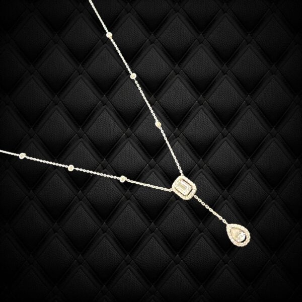 Delicate Drop & Emerald Cut Crystal Chain
