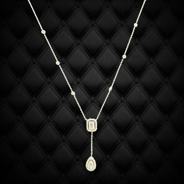 Delicate Drop & Emerald Cut Crystal Chain