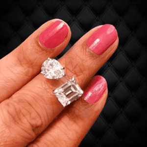 Emerald Drop Crystal Duet Ring