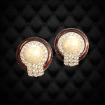 Maroon Meena Pearl Stud Earring