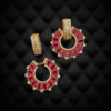 Ruby Hoop Baali Dangler Earring