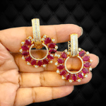 Ruby Hoop Baali Dangler Earring