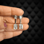 Delicate Duo Emerald Cut Stud Earring