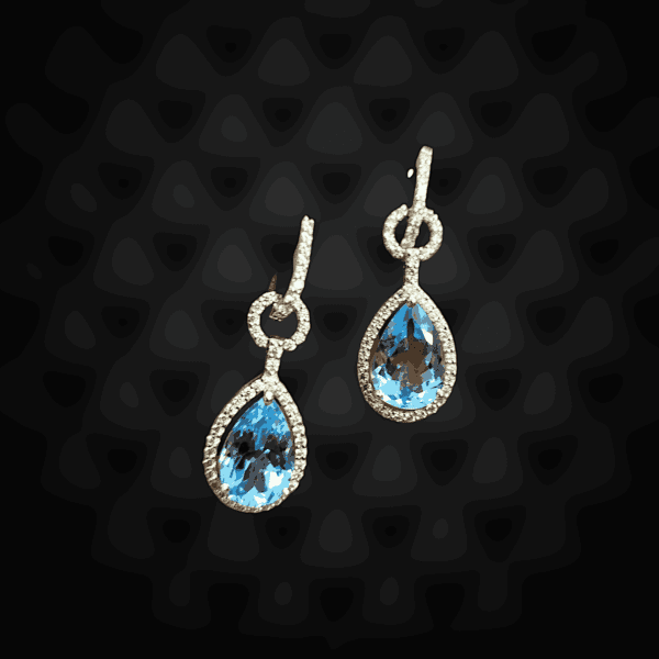 Delicate Blue Topaz Drop Earring