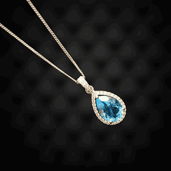 Delicate Blue Topaz Drop Pendant | Miamo Jewels