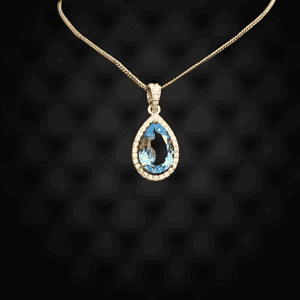 Delicate Blue Topaz Drop Pendant | Miamo Jewels