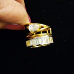 Drop Crystal on Baguette Band Ring