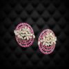 Ruby Basket Crystal Flower Earring by Madhurima Jain