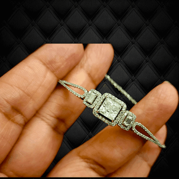 Delicate Emerald Cut Pull Up Bracelet