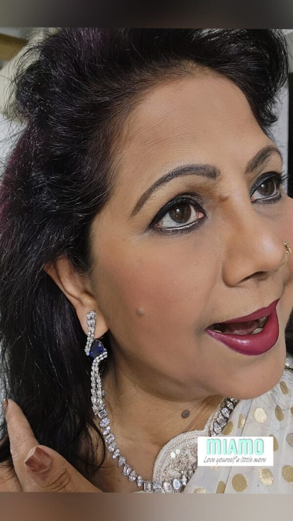 Crystal Wrapped Sapphire Dangler Earring