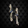 Crystal Wrapped Sapphire Dangler Earring