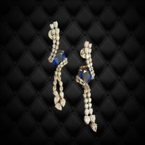 Crystal Wrapped Sapphire Dangler Earring
